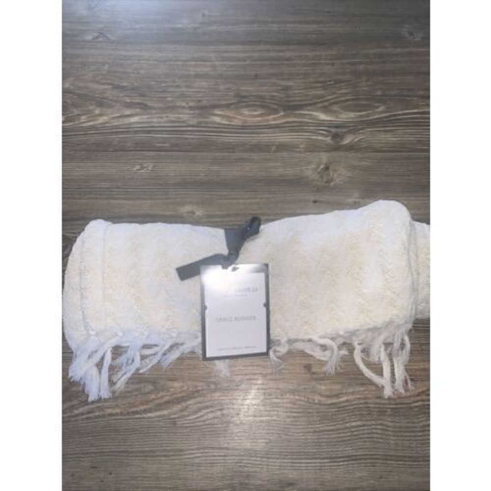 Threshold White Gold Design Table Runner 14x72” NEW! NWT
